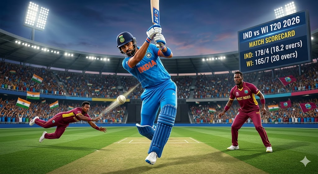 India national cricket team vs West Indies cricket team match scorecard